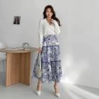 Paisley Tiered Long Skirt