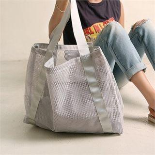Mesh Beach Shoulder Bag With Pouch