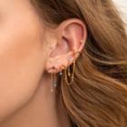 Rhinestone Earring Set 103 - Set - Gold - One Size