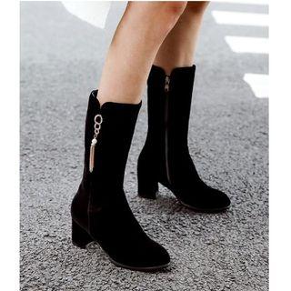 Block-heel Zip Mid-calf Boots