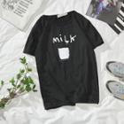 Short-sleeve Milk Print T-shirt