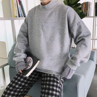 Mock Two-piece Mock Neck Sweatshirt