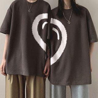 Couple Matching Printed Oversize Tee