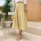 Floral Long Flare Skirt Yellow - One Size