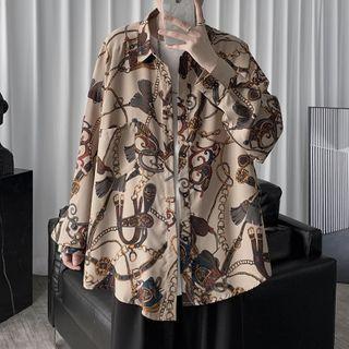 Pattern Printed Long-sleeve Shirt