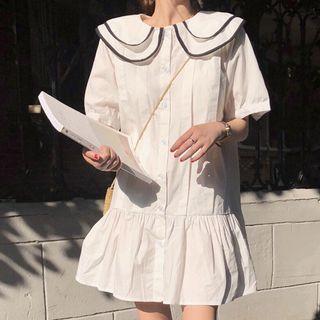 Short-sleeve Double Collar Dress