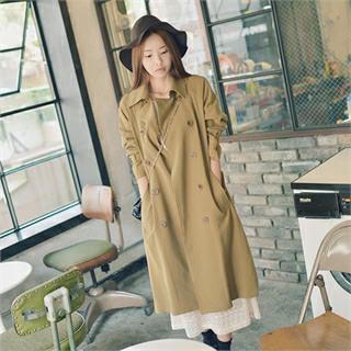 Double-breasted Trench Coat With Belt