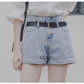 Belt Detail Denim Shorts