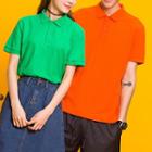 Couple Matching Short-sleeve Plain Polo Shirt