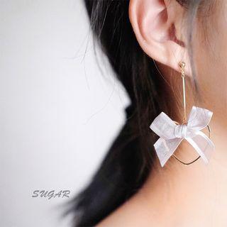 Heart Bow Drop Earring