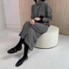Turtle-neck Brushed Fleece Dress