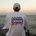 Racing Car Print Lettering Elbow-sleeve T-shirt