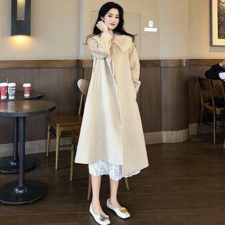 Peter Pan Collar Plain Long Coat