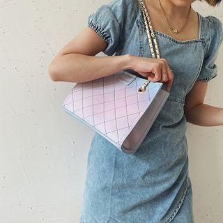 Tie-dyed Argyle Stitched Crossbody Bag