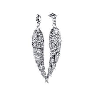 Sparkling Angel Wing Earrings With White Austrian Element Crystal