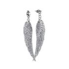 Sparkling Angel Wing Earrings With White Austrian Element Crystal