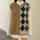 Argyle Panel Knit Vest / Shirt