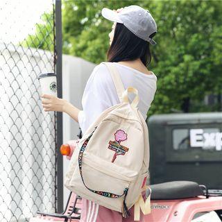 Rose Embroidery Nylon Backpack