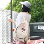 Rose Embroidery Nylon Backpack