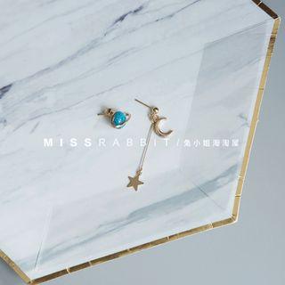 Non-matching Planet Drop Earring