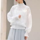 Smocked Sheer Blouse