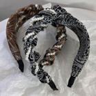 Print Fabric Faux Pearl Headband