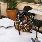 Leopard Bucket Bag With Shoulder Strap