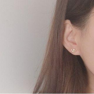 925 Sterling Silver Rhinestone W Earring
