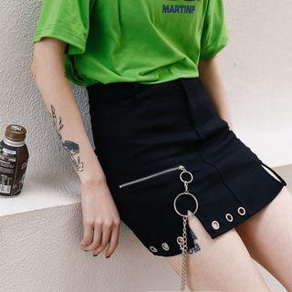 Chain Accent A-line Skirt