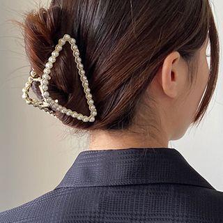 Faux Pearl Hair Clamp White Pearl - Gold - One Size