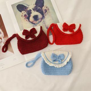 Ribbon Crochet Knit Coin Purse