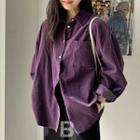 Corduroy Shirt Purple - One Size