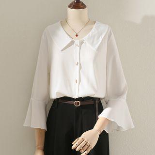 Bell-sleeve Peter Pan Collar Shirt