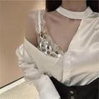 Sequined Panel Shirt / A-line Skirt
