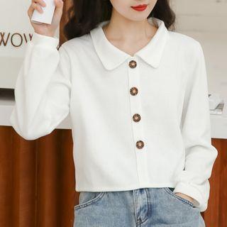 Collared Sweatshirt White - One Size