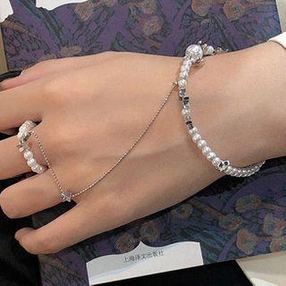 Faux Pearl Ring Bangle As Shown In Figure - One Size