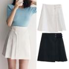 Asymmetric Pleated A-line Mini Skirt