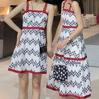 Picture Print Sleeveless Slim-fit Dress