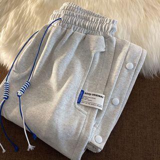 Drawstring Button-up Sweatpants
