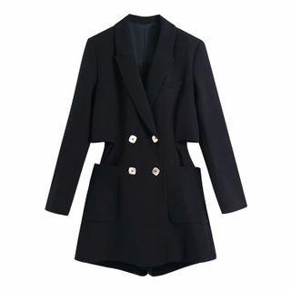 Cutout Double-breasted Blazer