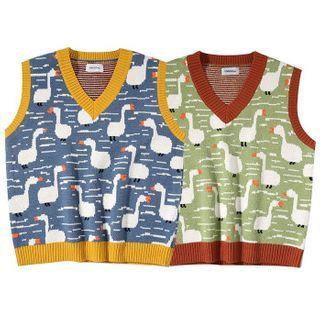 Duck Print Knit Vest