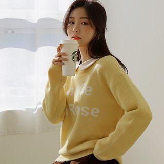 Colored Letter Crew-neck Sweater