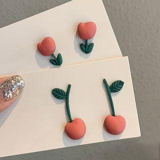 Resin Flower / Peach Earring