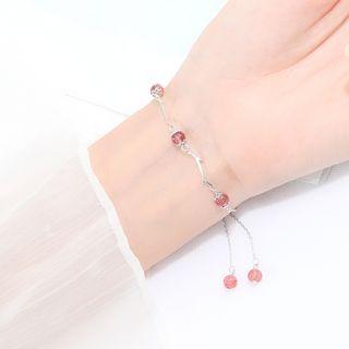 925 Sterling Silver Beaded Bracelet One Piece - Beaded Bracelet - One Size