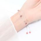 925 Sterling Silver Beaded Bracelet One Piece - Beaded Bracelet - One Size