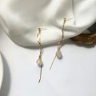 Resin Bead Alloy Swirl Fringed Earring 1 Pair - S925silver Earrings - One Size