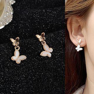 Alloy Butterfly Dangle Earring 1 Pair - As Shown In Figure - One Size