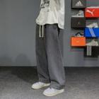 High-waist Drawstring Wide-leg Jeans