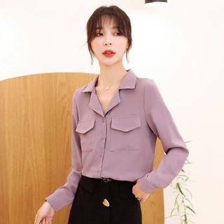 V-neck Pocketed Shirt