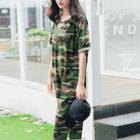 Camouflage Midi T-shirt Dress
